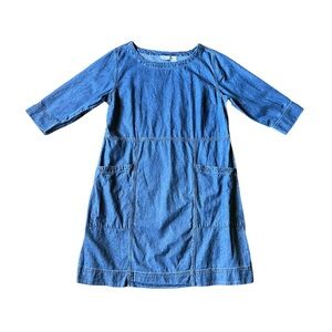 vintage 90s denim pullover tunic dress w/ pockets